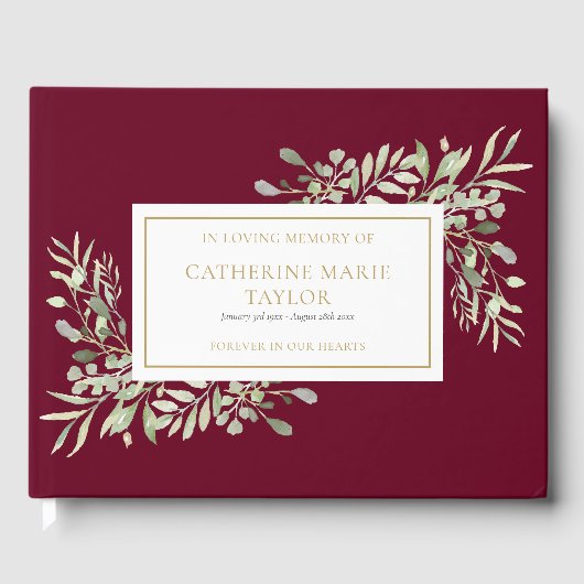 愛と記憶のグリーン メモリアル 葬儀 ゲストブック (正面)