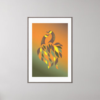 愛と調和の秋 鳥 - 風水アート キャンバスプリント