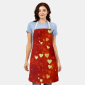 愛と調理師-ハートデザインエプロン エプロン (着用した状態)