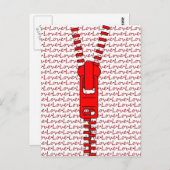 愛と赤いジッパー ポストカード (正面/裏面)