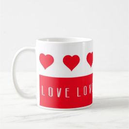 愛と赤いハートバレンタインデー コーヒーマグカップ