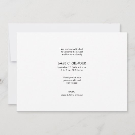 愛と赤感謝していちゃんシャワー写真コラージュ新生児 サンキューカード (裏面)