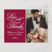 愛と赤感謝していの写真あり結婚がとう ポストカード (正面)
