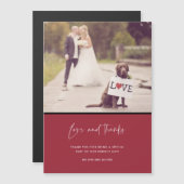 愛と赤感謝していの結婚写真ありがとう (正面/裏面)