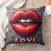 愛と超現実的な赤いインスパイア唇 クッション (ブランケット)