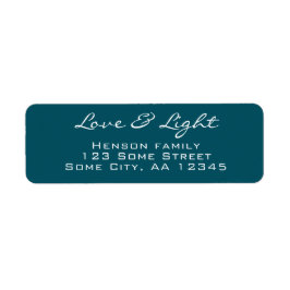 愛と軽いスクリプト青い緑のクリスマスアドレス ラベル
