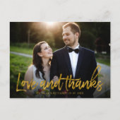 愛と金感謝してい箔の結婚ありがとう写真 ポストカード (正面)