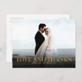 愛と金感謝してい箔の結婚感謝のフォート ポストカード (正面/裏面)