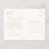 愛と金感謝してい箔の結婚感謝のフォート ポストカード (裏面)