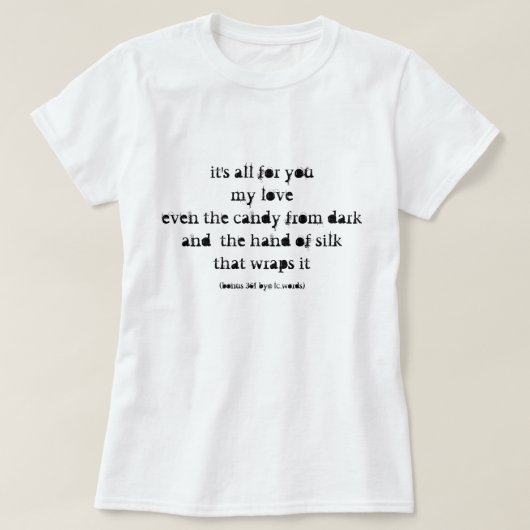 愛と闇についての詩 Tシャツ (デザイン正面)