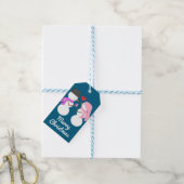 愛と雪の人：深いシーブルー ギフトタグ (より糸付き)