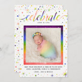 愛と雪の結晶を祝おう | レインボー + LGBT シーズンカード (正面/裏面)