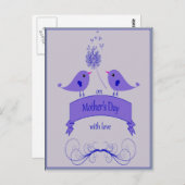 愛と青い鳥の母の日ポストカード ポストカード (正面/裏面)