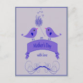 愛と青い鳥の母の日ポストカード ポストカード (正面)