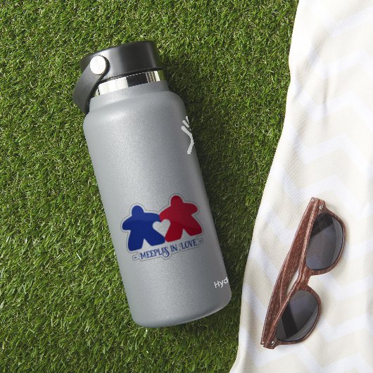 愛と青と赤のビニールステッカーのミートーレ シール (HydroFlaskインサイチュ)