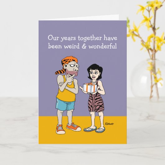 愛と風変わり素晴らしい記念日 カード (黄色い花)