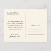 愛と黒感謝していの写真あり結婚がとう ポストカード (裏面)