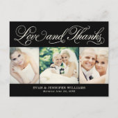 愛と黒感謝していの写真あり結婚がとう ポストカード (正面)