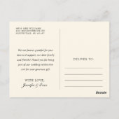 愛と黒感謝していの写真あり結婚がとう ポストカード (裏面)