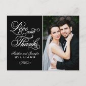 愛と黒感謝していの写真あり結婚がとう ポストカード (正面)