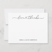 愛と黒感謝していモダンのモノグラム サンキューカード (正面)