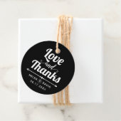 愛と黒感謝してい白タイポグラフィ結婚の フェイバータグ (インサイチュ)