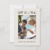 愛と3倍の感謝してい写真ニュートラ結婚ルで サンキューカード (正面)