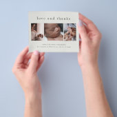 愛と3感謝していフォト新生児サンキューカード チラシ (手)