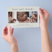 愛と3感謝していフォト新生児サンキューカード チラシ (ハンドル)