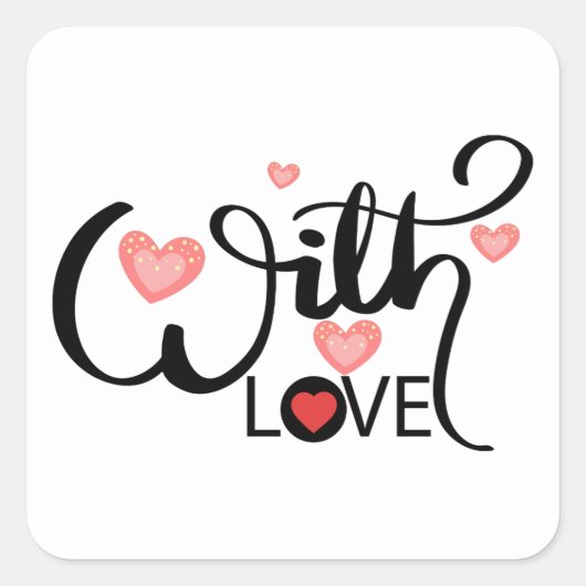 愛と – Sqiuareステッカー。 スクエアシール (正面)