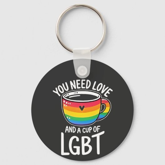 愛とLGBTのカップが必要2025年プライド月 キーホルダー (正面)