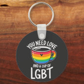 愛とLGBTのカップが必要2025年プライド月 キーホルダー (正面)