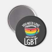 愛とLGBTのカップが必要2025年プライド月 マグネット (正面/裏面)