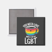 愛とLGBTのカップが必要2025年プライド月 マグネット (正面/裏面)