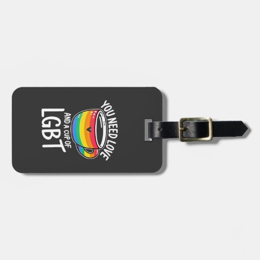 愛とLGBTのカップが必要2025年プライド月 ラゲッジタグ (正面横)