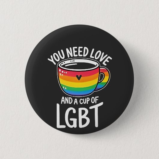 愛とLGBTのカップが必要2025年プライド月 缶バッジ (正面)