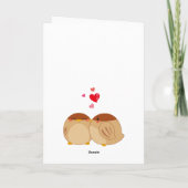 愛にあふれた可愛い鳥のカップルハート シーズンカード (裏面)