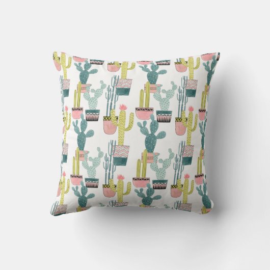 愛についてタコしよう |サボテンのパターン クッション (裏面)