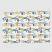 愛についてタコしよう |サボテンのパターン ゴルフタオル (横)