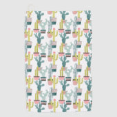 愛についてタコしよう |サボテンのパターン ゴルフタオル (正面)