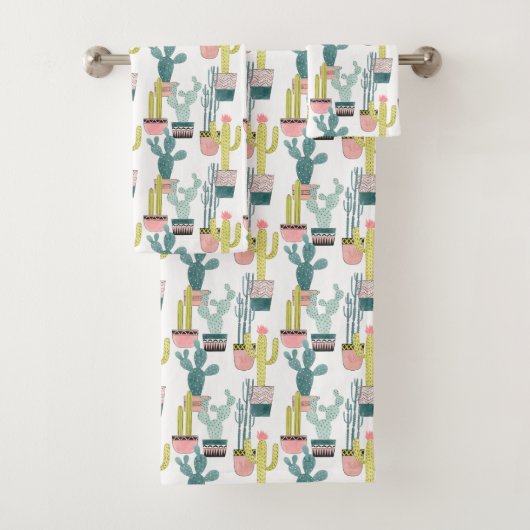 愛についてタコしよう |サボテンのパターン バスタオルセット (インサイチュ)