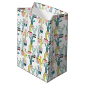 愛についてタコしよう |サボテンのパターン ミディアムペーパーバッグ (裏面アングル)