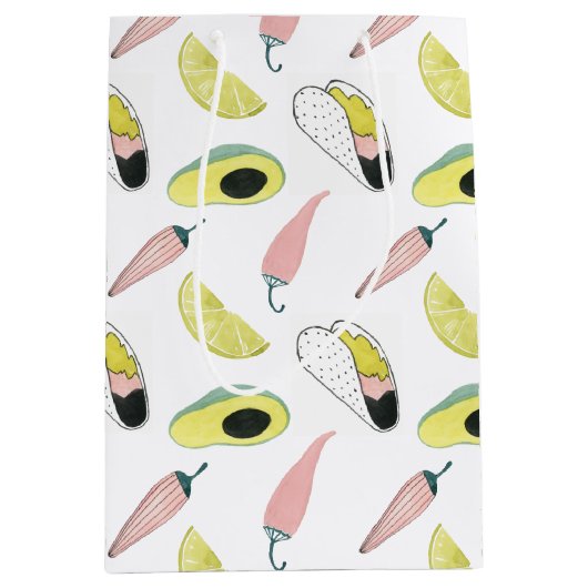 愛についてタコしよう |タコ要素円 ミディアムペーパーバッグ (正面)