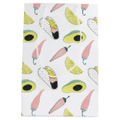 愛についてタコしよう |タコ要素円 ミディアムペーパーバッグ (裏面)