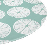 愛についてタコしよう |ティール（緑がかった色）ライムパターン カッティングボード (角)