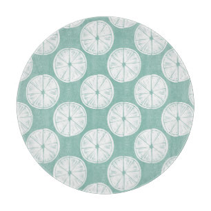 愛についてタコしよう  ティール（緑がかった色）ライムパターン カッティングボード