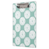 愛についてタコしよう |ティール（緑がかった色）ライムパターン クリップボード (左)