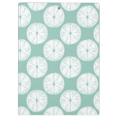 愛についてタコしよう |ティール（緑がかった色）ライムパターン クリップボード (裏面)