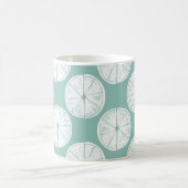 愛についてタコしよう |ティール（緑がかった色）ライムパターン コーヒーマグカップ (中央)