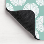 愛についてタコしよう |ティール(緑がかった色)ライムパターン マウスパッド (コーナー)